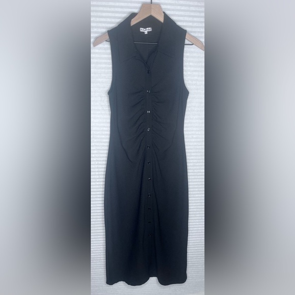 Reformation Cielo Knit Black Dress Sleeveless Button Down size medium - Picture 3 of 10